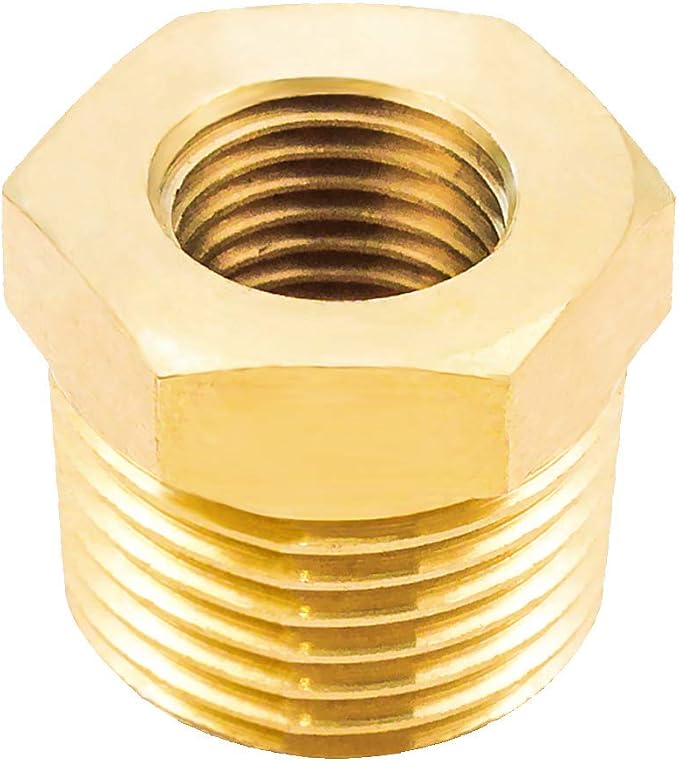 Joywayus 10Pcs Brass Reducing Hex Bushing 3/8" NPT Male to 1/8" NPT Female | - Image 4