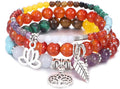 UEUC Tree of Life Yoga Healing Stone Bracelets,Multilayer Lotus Chakra Stone Reiki Bracelet Sets,Anxiety Crystal Natural Stone,for Women Stress Relief