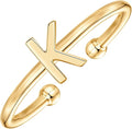 PAVOI 14K Gold Plated Initial Letter Adjustable Ring for Women - Thin Initial Band - Dainty Fashion Jewelry Gifts
