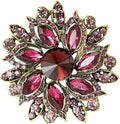 Rhinestone Flower Brooch for Women Vintage Crystal Flower Brooch Pin Elegant Clothing Hat Bag Accessories Christmas Birthday Party Wedding Costume Jewelry