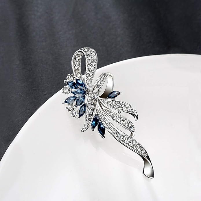 Created Crystal Brooch Fancy Vintage Style Flower Brooch Pin for Women, girls, ladies with Blue/Purple Created Crystal | Vintage Fashion | Brooches and Pins for Women | Ladies Jewelry