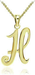 SEA OF ICE Letter Initial Necklace, Alphabet Letter Pendant Necklace, Sterling Silver, Gold, Rose Gold Necklace for Women, Elegant Initial Necklaces, Personalized Custom Women's Necklaces