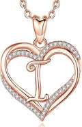 INFUSEU Unique Initial Necklaces for Women Girls Small Heart Letter Jewelry, Meaningful Personalized Gifts
