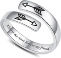 Adjustable Hope Rings 925 Sterling Silver Always with you Ring Inspirational Jewelry Encouragement Gifts for Women