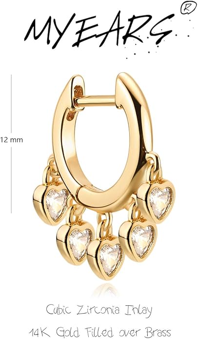 MYEARS Women Earrings Gold Huggie Hoop Ear Stud Cuff 14K Small Simple Hypoallergenic Everyday Jewelry