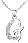 AEONSLOVE 925 Sterling Silver Initial Necklaces for Women, 26 Letters Pendants Necklace Gift for Mother, Daughter, Wife, 18 Inch Chain