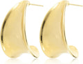 Big Chunky Gold Hoop Earrings for Women Trendy 14K Gold Plated Large Thick Gold Hoops
