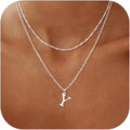 14K Gold Plated Initial Necklaces for Women Dainty Layered Letter Pendant Necklace Cute Choker Necklace Gift Trendy Stuff Personalized Jewelry Stack for Women Her