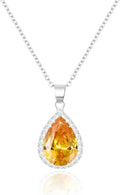 Linawe Crystal Chain Necklace for Women Trendy, Imitation Diamond Pendant, Statement Cubic Zirconia Boho Jewelry Set, 14K Gold/Rose Gold/Silver Birthstone Necklace