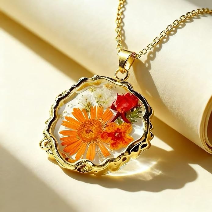 Birth Flower Necklace,1-12 Birth Month Flower Handmade Pendant Necklaces for Women Personalized Custom Floral Jewelry,Boho jewelry,Birthday Gift for Women Girls Best Friend