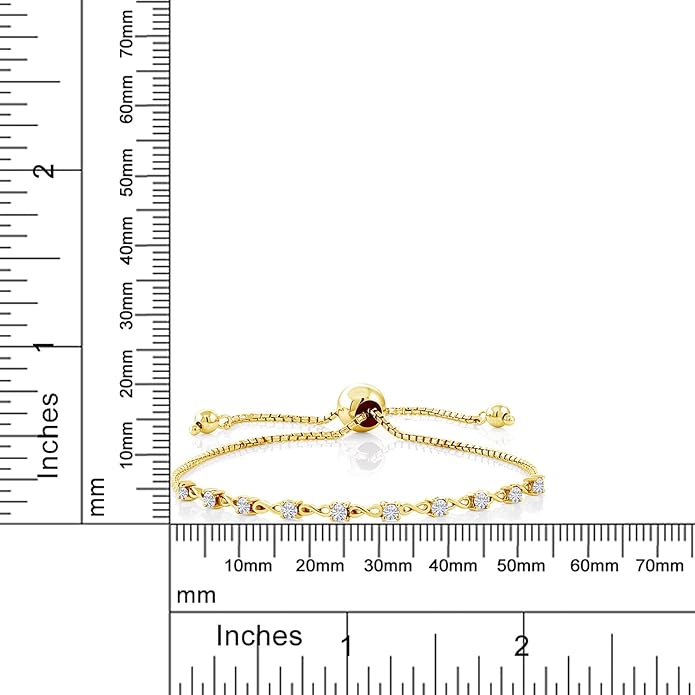 Gem Stone King Round Gemstone Birthstone Tennis Bracelet For Women | 925 Sterling Silver | 2.5MM Round | Fits Up To 9 Inch Wrist | Adjustable Bolo Bracelet For Women | Easy-On Easy-Off