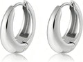 Chunky Small Hoop Earrings for Women 14mm/16mm/19mm Stainless Steel Huggie Earrings Everyday Jewelry Gift for Wife Mom, with Gift Box