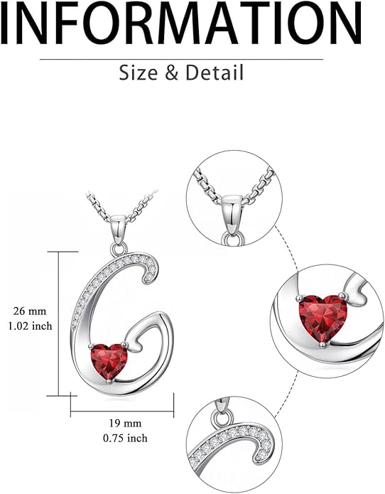Valentines Day Gifts for Women Alphabet A to Z Initial Birthstone Pendant Necklaces for Women - 18k White Gold Plated Personalized Name Jewelry Valentine Mothers Day Birthday Gifts for Women Her Girlfriend