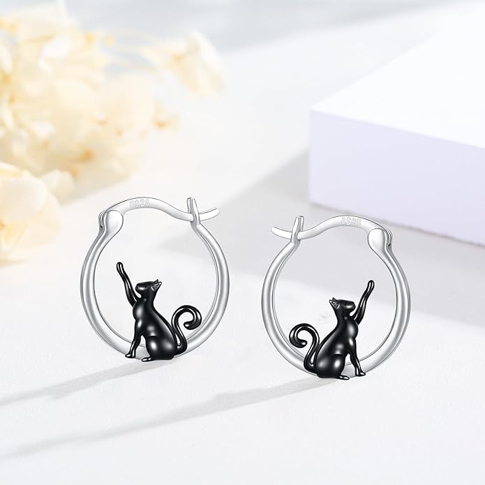 JUSTKIDSTOY Hypoallergenic Panda/Unicorn/Hummingbird/Dolphin Hoop Earrings for Women 925 Sterling Silver Animal Huggie Hoop Earrings Jewelry Gifts for Sensitive Ears