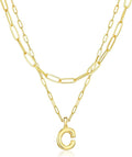 adoyi Valentines Day Gifts for Women Hers Dainty 14K Gold Plated Heart Initial Necklaces Layered Letter A-Z Pendant Necklace Stack Trendy Jewelry Birthday Valentines Day Gifts for Women Jewelry
