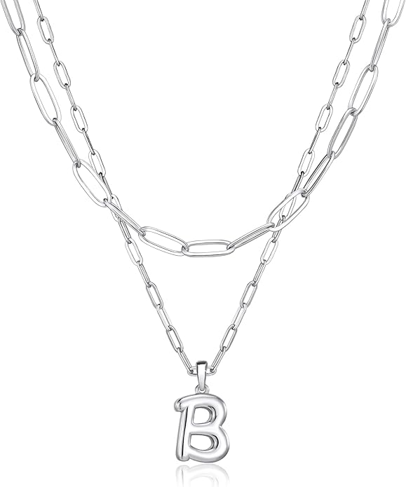 adoyi Valentines Day Gifts for Women Hers Dainty 14K Gold Plated Heart Initial Necklaces Layered Letter A-Z Pendant Necklace Stack Trendy Jewelry Birthday Valentines Day Gifts for Women Jewelry
