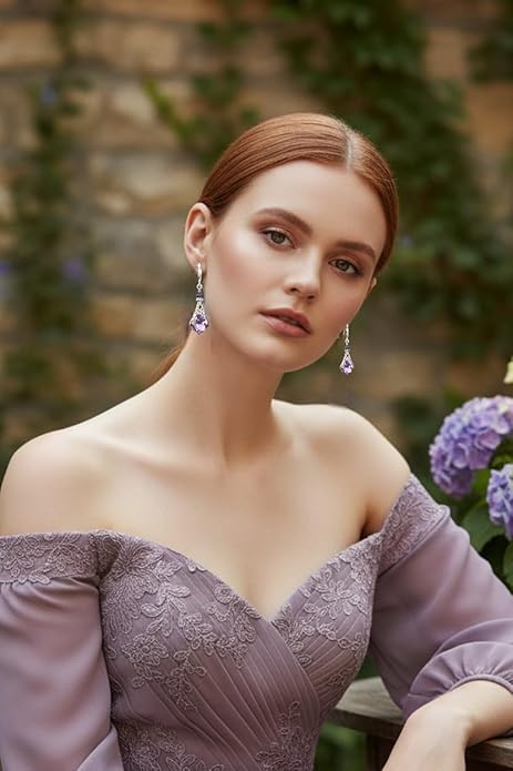 Antique Inspired Vintage Victorian Dangle Drop Earrings for Women - Colored Austrian Crystal Leverback Earrings - Jewelry Gift for Her