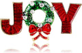 Christmas JOY Brooches Pin for Women, Santa Candy Cane Brooch Christmas Gift Jewelry Wreath Reindeer，Christmas Deer Butterfly Elk Crystal Pins