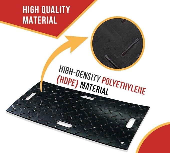 2' x 4' Ground Protection Mats w/Double Sided Diamond Plated Tread Design - Image 3