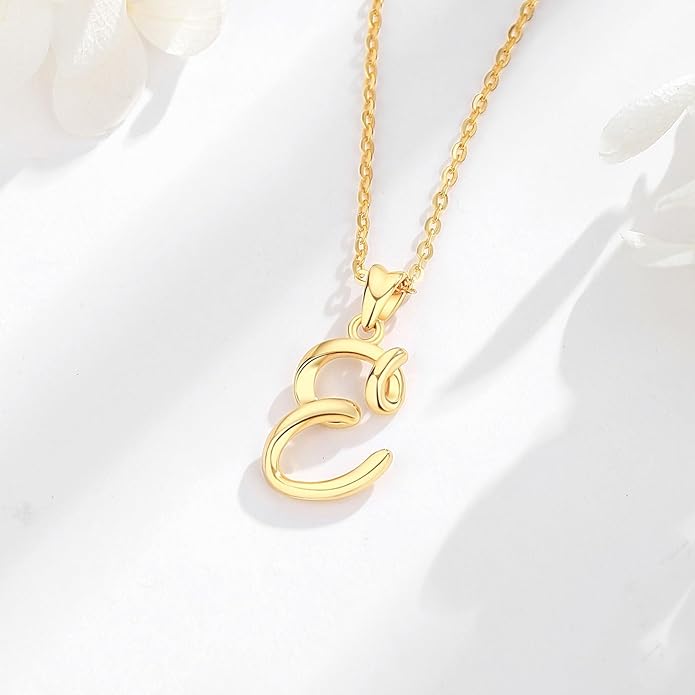 EUDORA Sterling Silver Initial Necklaces for Women, Classic 26 Letter Neckless Gifts for Girls, Sister, Mother Daughter, 18 inch Chain