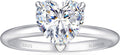 Elspeth 925 Sterling Silver Heart Engagement Ring for Women Heart Cut Cubic Zirconia Promise Ring Size 4-10