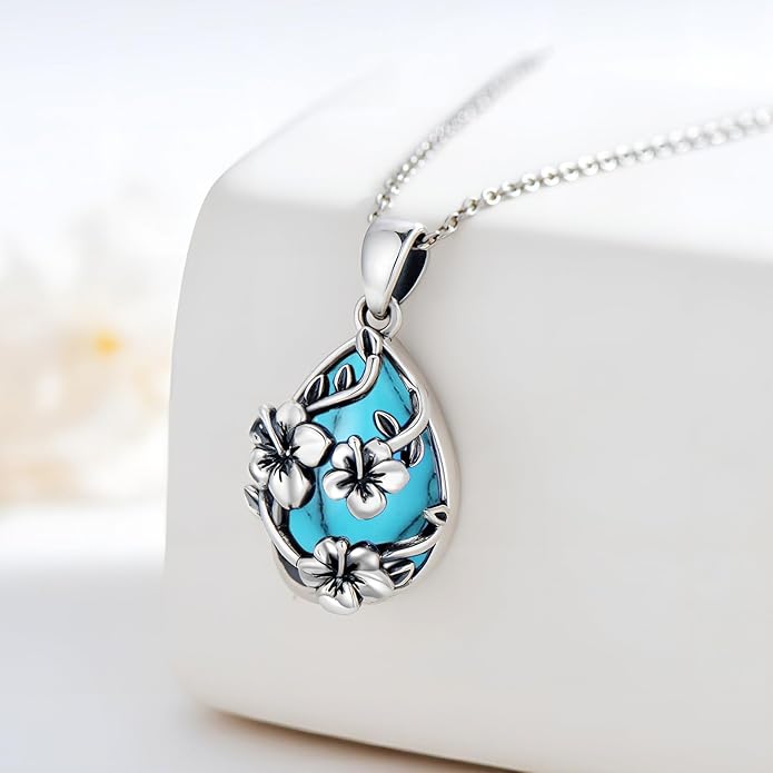 JUSTKIDSTOY Moonstone Necklace 925 Sterling Silver Teardrop Pendant Necklace Jewelry Gifts for Women Girls