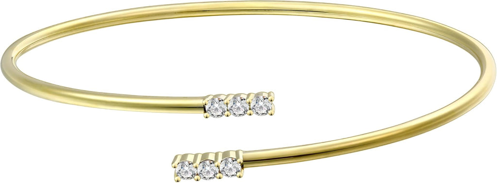 EcoGems Lab Grown Gemstone & Moissanite Bracelets – 14K White or Yellow Gold Plated Sterling Silver – Featuring Lab Grown Diamonds, Emeralds, Paraiba, Sapphire & Pearls – Sustainable Luxury Gift with Gift Box