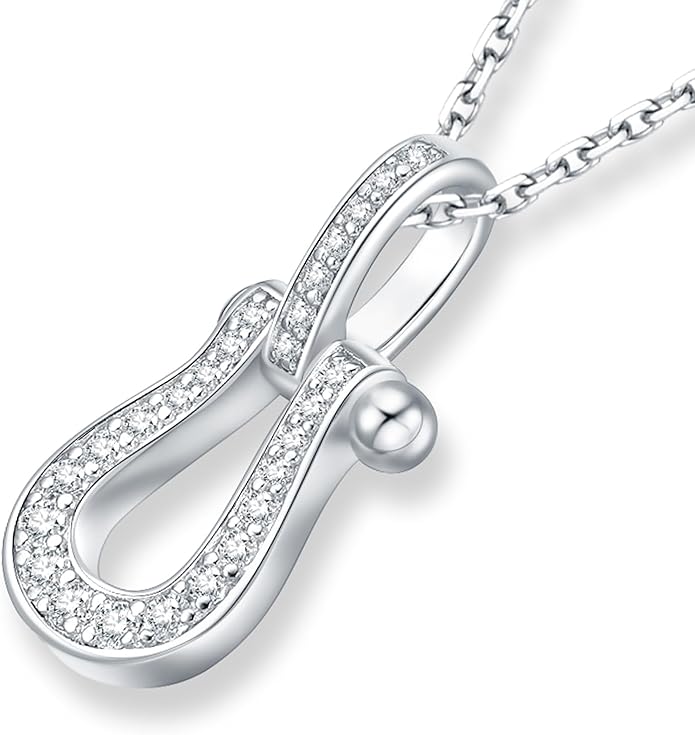 Lab Grown Diamond Necklace, Solid 925 Sterling Silver with Round Cut, Fine Jewelry for Women Anniversary Birthday Valentine’s Day Gifts