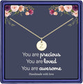 Hidepoo Valentines Gifts for Kids Teen Girls Women - 14K Gold Plated/Rose Gold Plated/S925 Sterling Silver Disc Initial Necklaces for Girls Jewelry Birthday Valentines Gifts for Kids Girl Teens Women
