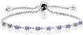 Gem Stone King Round Gemstone Birthstone Tennis Bracelet For Women | 925 Sterling Silver | 2.5MM Round | Fits Up To 9 Inch Wrist | Adjustable Bolo Bracelet For Women | Easy-On Easy-Off