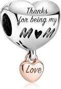 Family Mom Heart Charms 925 Sterling Silver Bead for Bracelets and Necklaces For Women Jewelry Present