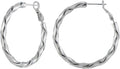 14k Gold Plated Hoop Earrings for Women, 925 Sterling Silver Posts Thick Twist Hypoallergenic Chunky Large Earrings 20mm 30mm 40mm 50mm