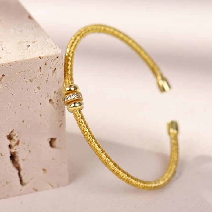 Cuffs Bracelet for Women Minimalist Gold Coil Craft Cuff Bracelet Italian Coil Craft Handmade Jewelry Christama Birtherday Gift