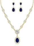 GULICX AAA Cubic Zirconia CZ Silver Plated Base Women's Party Jewelry Set Earrings Pendant Necklace