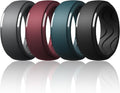 Egnaro Men's Silicone Rings 10mm Wide 2.5mm Thick, Rubber Wedding Bands with Inner Arc Ergonomic Breathable Design, 1/4/5/7 Variety Multipack