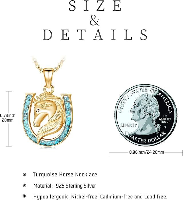 Western Cowboy Necklace 925 Sterling Silver Horseshoe Pendant Western Jewelry Cowgirl Gifts for Women Girlfriend Cowboy Cowgirl