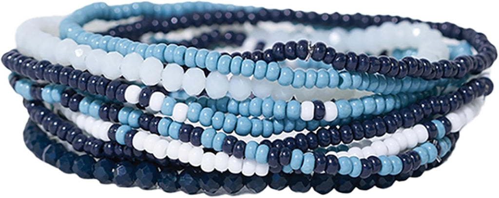 INK + ALLOY Game Day Bracelet Stacks, Beaded Bracelets for Football Gameday Outfits, Handmade Jewelry for College Students, Teachers, Football Moms, Set of 10