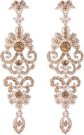 mecresh Gold/Silver Rhinestone Chandelier Wedding Bridal Dangle Earrings