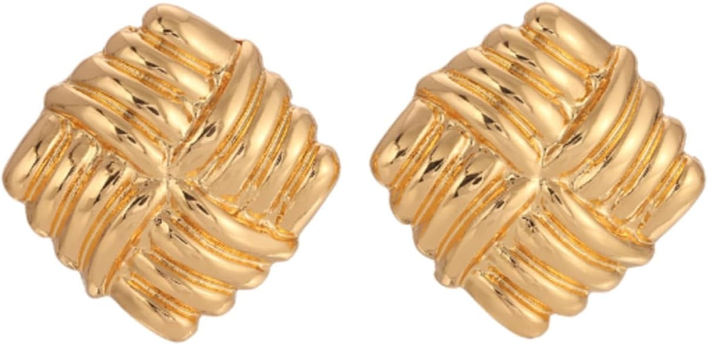 Wind Gold Statement Earrings – 18K Gold-Plated Sculptural Post and Back Earrings – Lightweight– Modern Abstract Design – Statement Jewelry by Heaven Mayhem