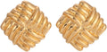 Wind Gold Statement Earrings – 18K Gold-Plated Sculptural Post and Back Earrings – Lightweight– Modern Abstract Design – Statement Jewelry by Heaven Mayhem