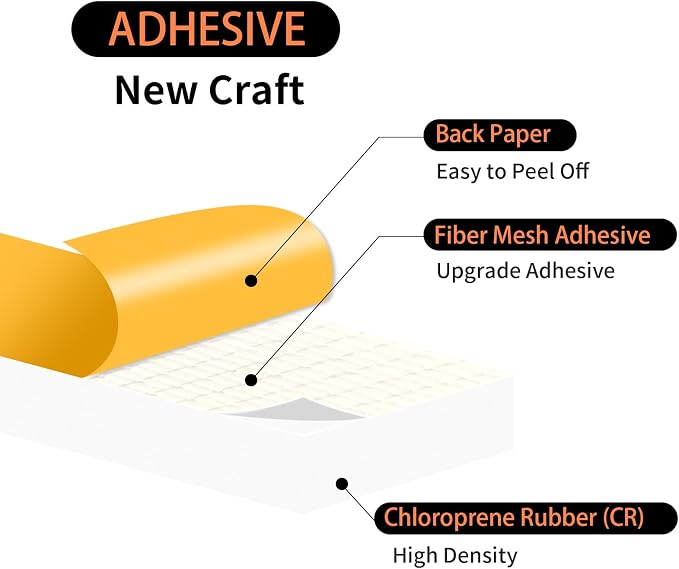 Door Seal Strip, High Density CR Insulation Tape, 1 in x 1/2 in x 26Ft | Air - Image 2