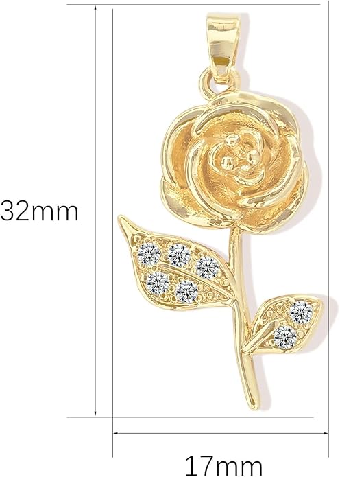 ONLYJUMP Rose Alloy Necklace for Women Heart Pendant Copper Zircon Light Luxury Fashion Jewelry Dainty Romantic Statement Necklace for Daily Wear Ideal Valentine's Day Anniversary Birthday Gift
