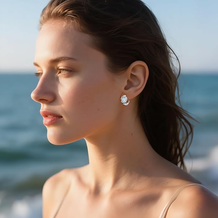 Snake Earrings 925 Sterling Silver Snake Hoop Earrings Cat's Eye Animal Jewelry Gifts for Women