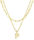 adoyi Valentines Day Gifts for Women Hers Dainty 14K Gold Plated Heart Initial Necklaces Layered Letter A-Z Pendant Necklace Stack Trendy Jewelry Birthday Valentines Day Gifts for Women Jewelry