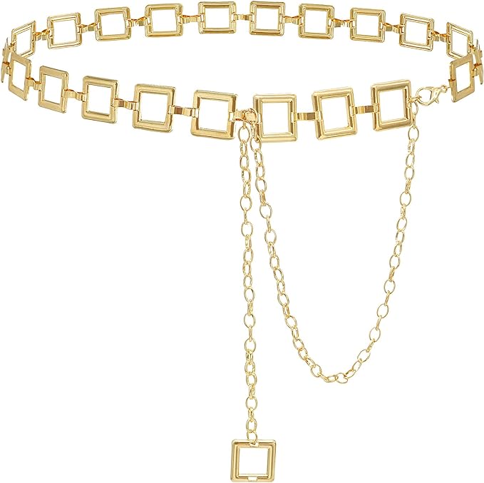 Women's Chain Belt Metal Waist Belt Chunky Belly Link Belt