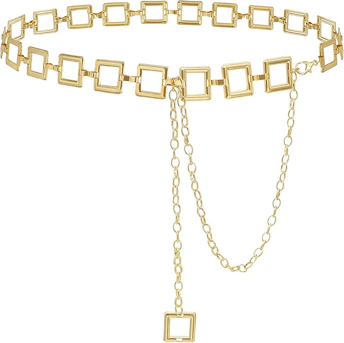 Women's Chain Belt Metal Waist Belt Chunky Belly Link Belt