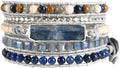 YGLINE Boho Handmade Wrap Leather Tube Crystal Stone Bracelet for Women