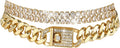 14K Gold Anklets for Women Waterproof Rhinestone Ankle Bracelet Layered Cuban Link Chain Diamond Anklet Beach Jewelry for Women