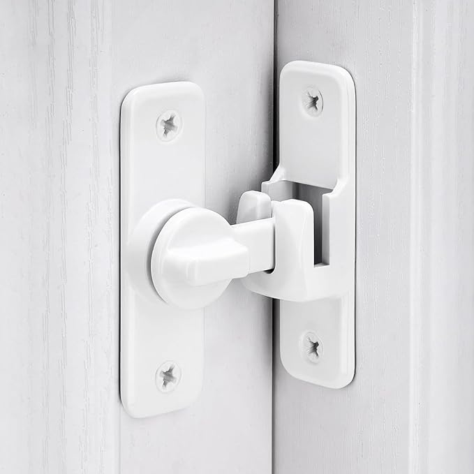 White 90/180 Degree Flip Latch, Zinc Alloy Barn Door Latch | Right Angle Door - Image 3