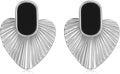 Black/White/Red/Green/Blue/Brown Heart Earrings for Women, Gold Plated Vintage Gold Earrings with Hypoallergenic Posts,Lightweight Black and Gold Dangle Statement Jewelry, Gift for Women—Girlfriend Wife Mom for Wedding, Party, Valentines Day Gifts for Her